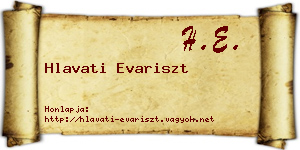 Hlavati Evariszt névjegykártya